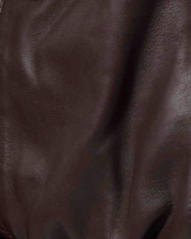 Wakakuu Icons Jacket Leather Funnel Neck Dark Brown S