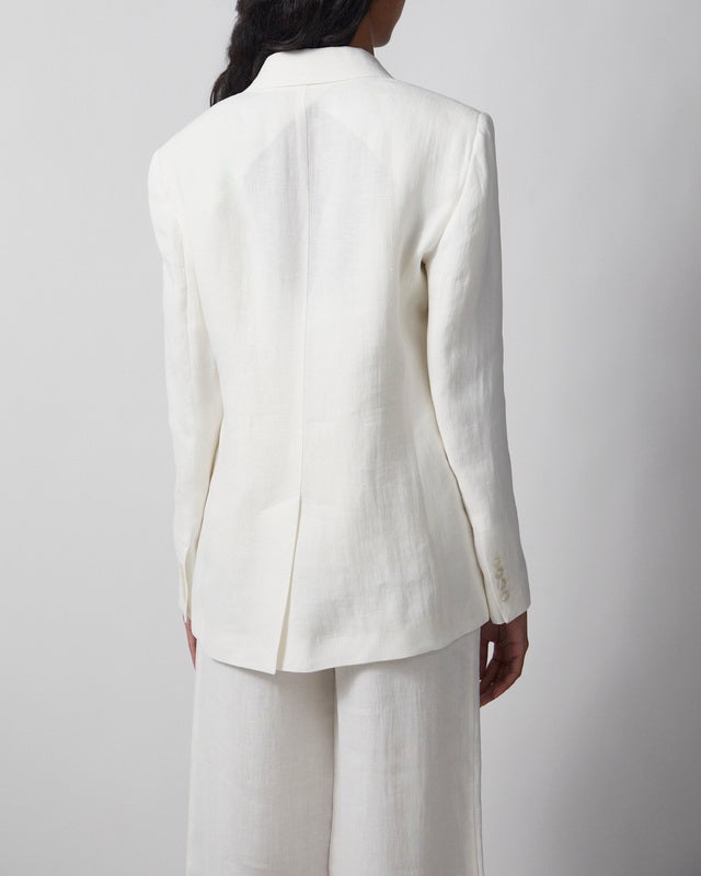 Max Mara Studio Blazer Linen Twill Natural IT 44 (EUR M-L)