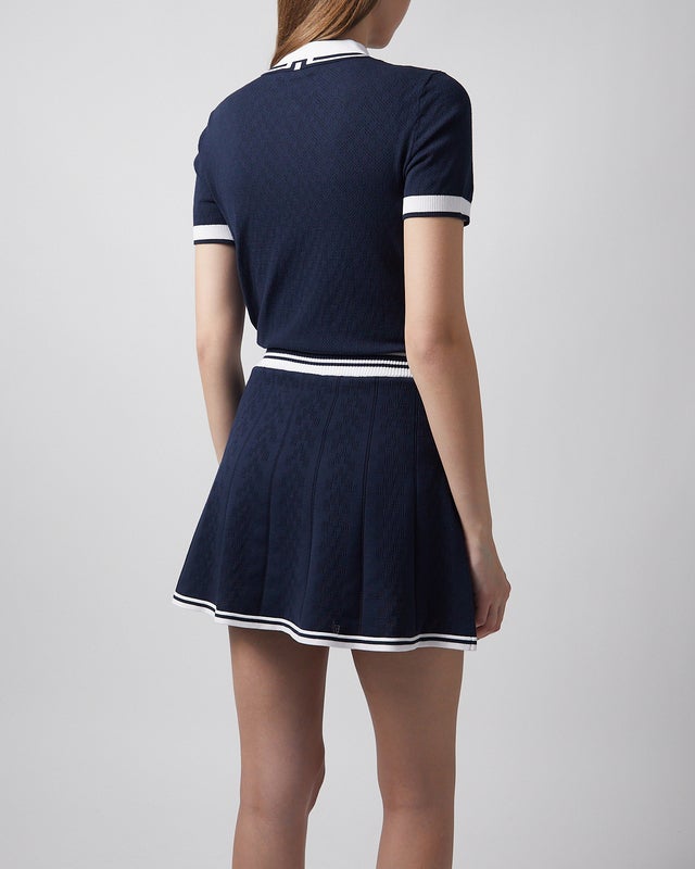 J Lindeberg Skirt Pamela Pintelle Knitted Navy S