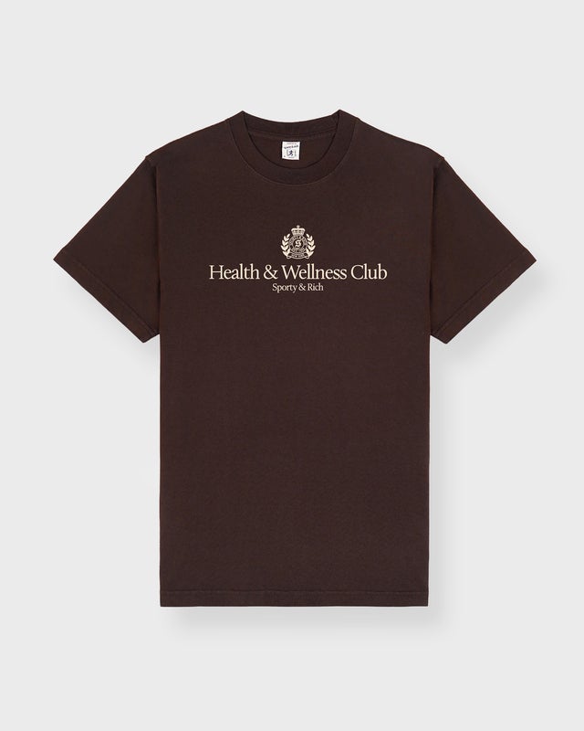 Sporty & Rich  T-Shirt H&W Crest Chocolate S