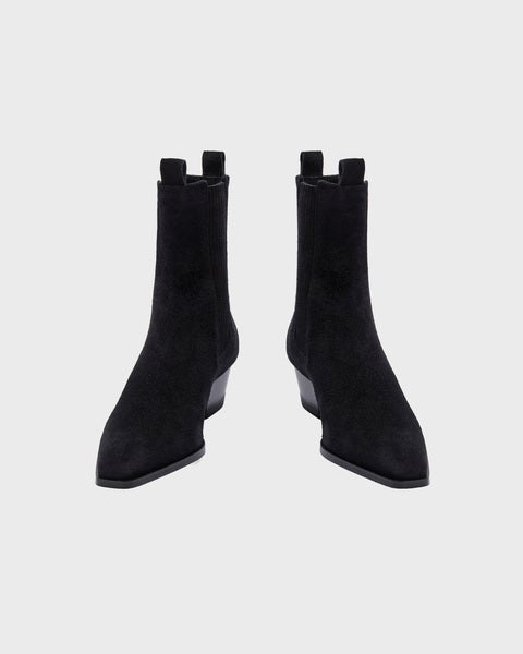 Ankle Boots Agata Cow Suede Leather Black 2