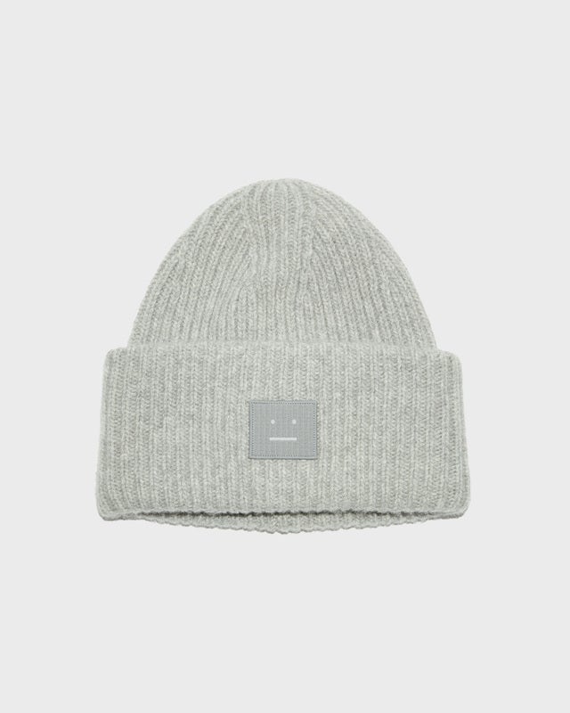 Acne Studios Beanie Face Wool  Grey ONESIZE