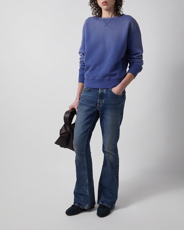 Acne Studios Sweatshirt Washed Logo Navy L-XL