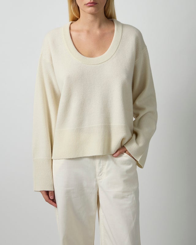 Dagmar Sweater Soft Wool Scoop Knit Cream S