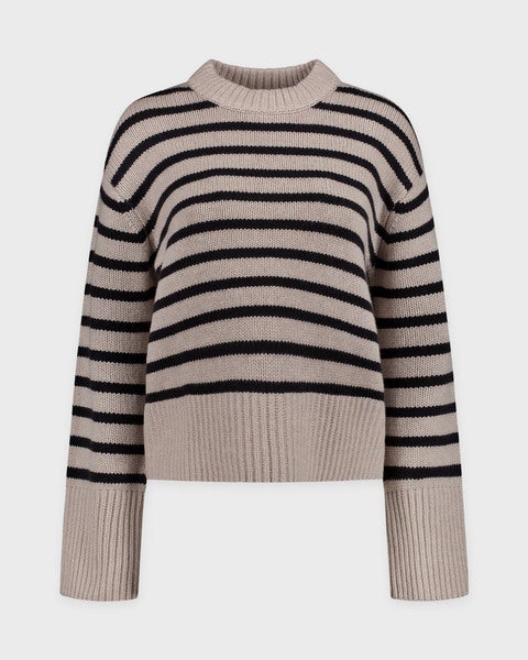 Sweater Sony Stripes Cashmere Svart/beige  1