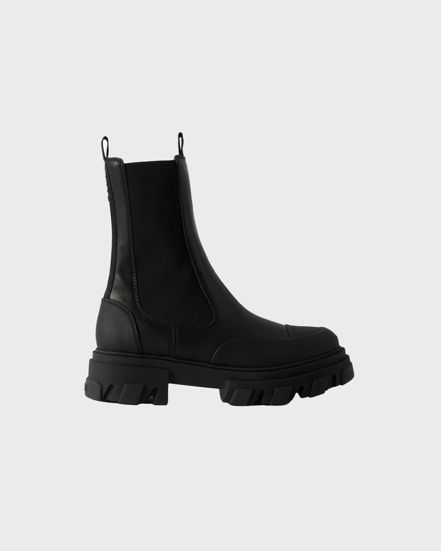 Ganni Boots Cleated Mid Chelsea Black Stitch Black EUR 40