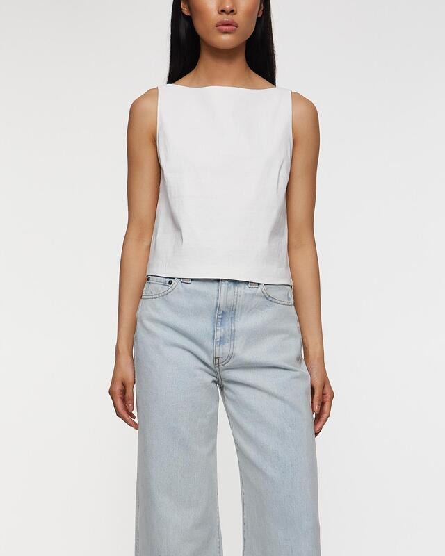 Theory Topp Sleeveless Boatneck Vit US 8 (EUR 40)