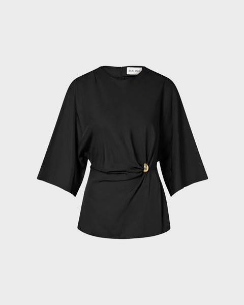 Blouse Zilla Brooch Detailed Black 1