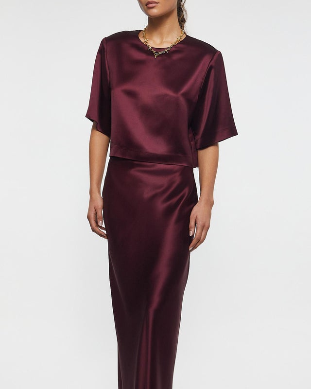 Wakakuu Icons Top Essa Satin Burgundy  XL
