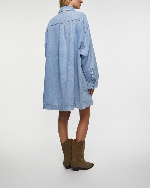 7 For All Mankind Klänning Overshirt Maxi Ljusblå S