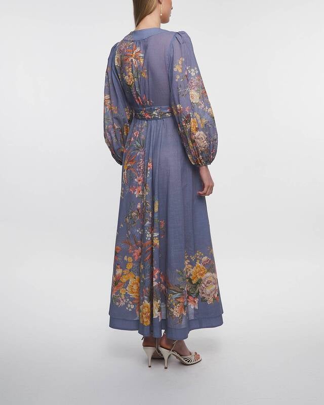 ZIMMERMANN Dress Tallow Wrap Midi  Flower print 2 (M-L)