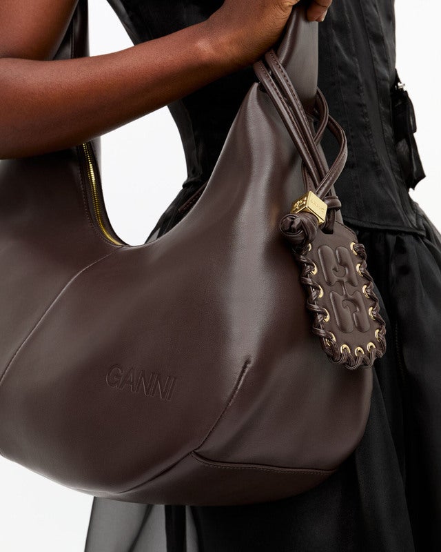 Ganni Bag Ganni Bou Hobo Medium Chocolate ONESIZE