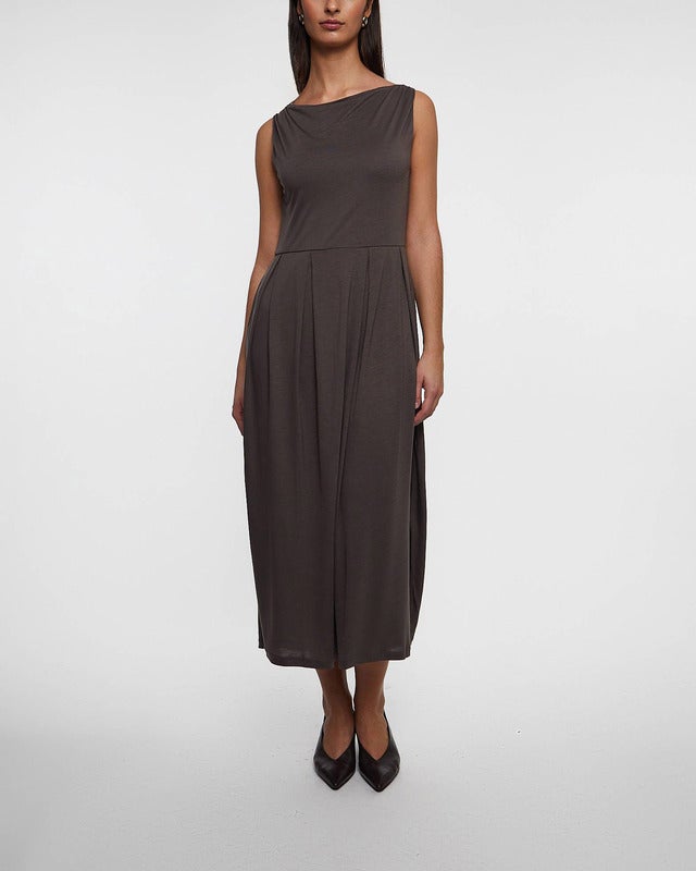 Dagmar Dress Square neck  Brown S