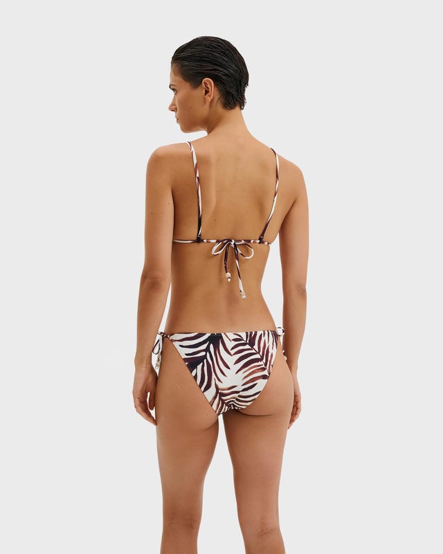 Malina Bikini Top Sanja Beaded Triangle White/Brown XL