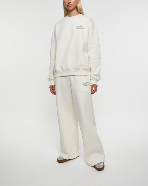 Trousers Linear Heritage Fleece Wide Leg White 2