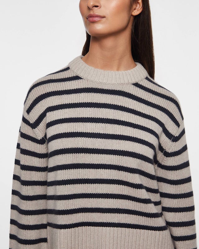 LISA YANG Sweater Sony Stripes Cashmere Svart/beige  0 (XS-S)