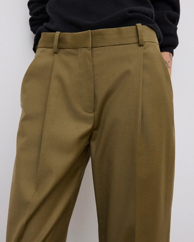 Dagmar Trousers Relaxed Wool Olive 38