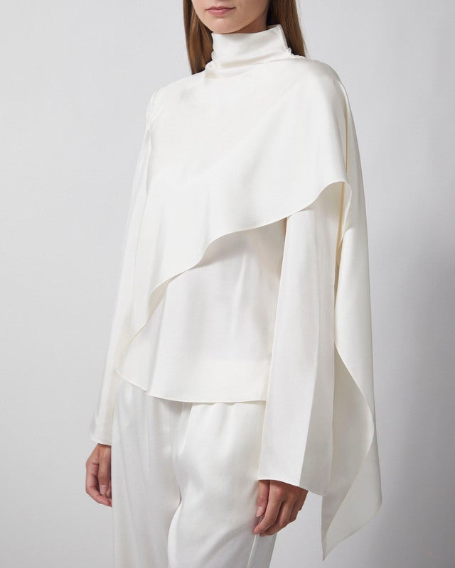 RÓHE Top Silk Foulard Cream 36
