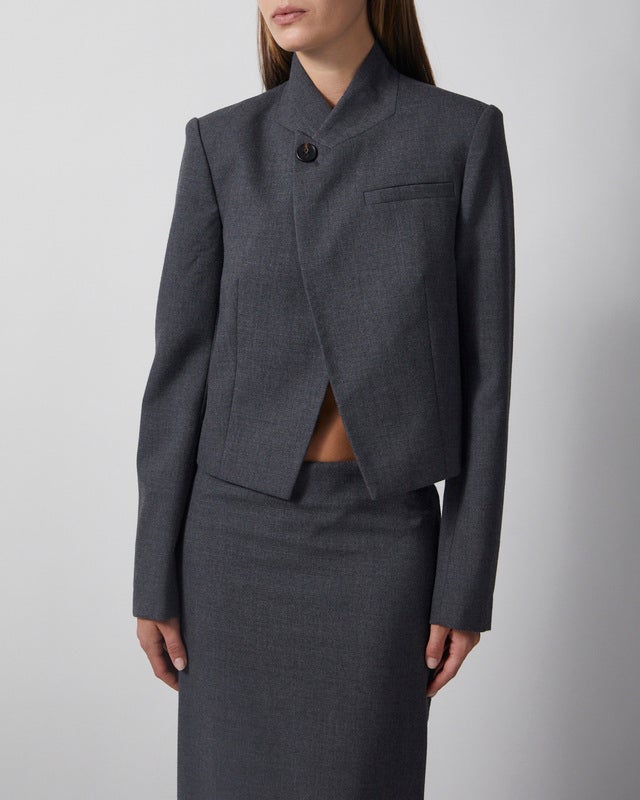 Wakakuu Icons Blazer Turn Collar Wool Grey M