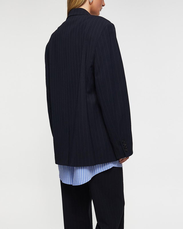 Acne Studios Blazer Fluid Shirt Pinstripe Navy 32
