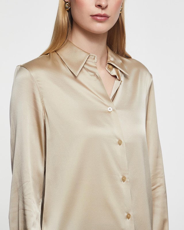 Filippa K Shirt Silk Pearl 42