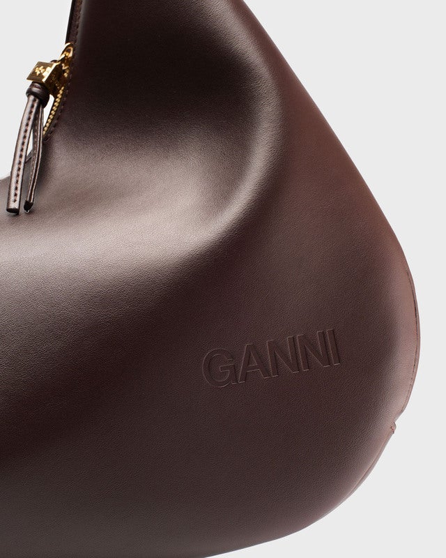 Ganni Bag Ganni Bou Hobo Medium Chocolate ONESIZE