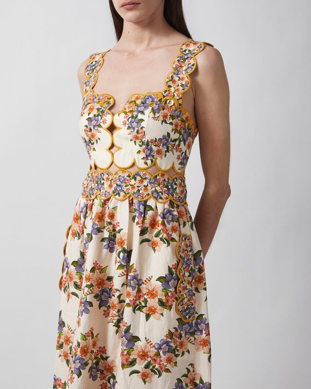 FARM Rio Dress Hilo Stripes Midi Sand L
