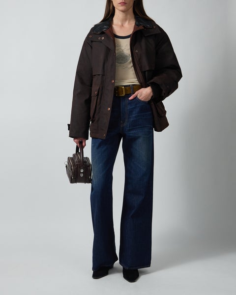 Jacket Waxed Canvas Blouson Dark Brown 2