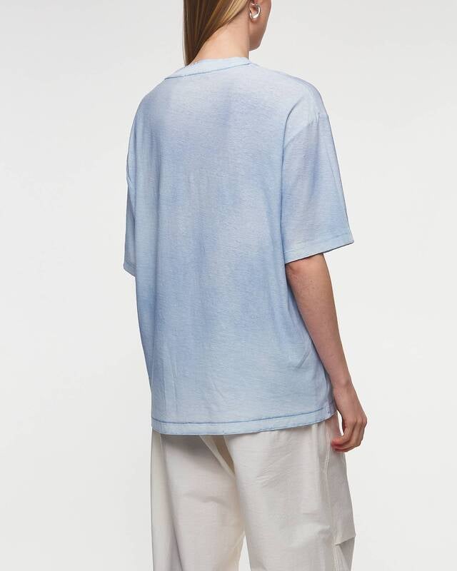 Acne Studios T-Shirt Logo Relaxed Crewneck Dusty blue XS