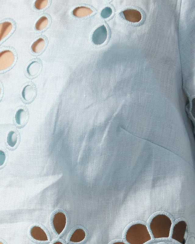 Zimmermann Blus Awaken Embroidered Bodice Mint 0 (XS-S)