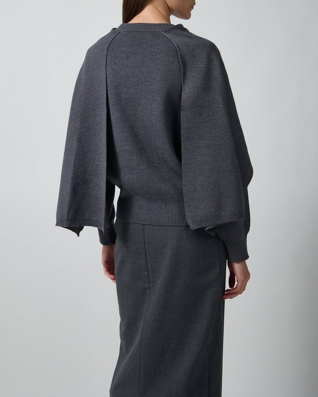 RÓHE Sweater Cape Grey melange 34