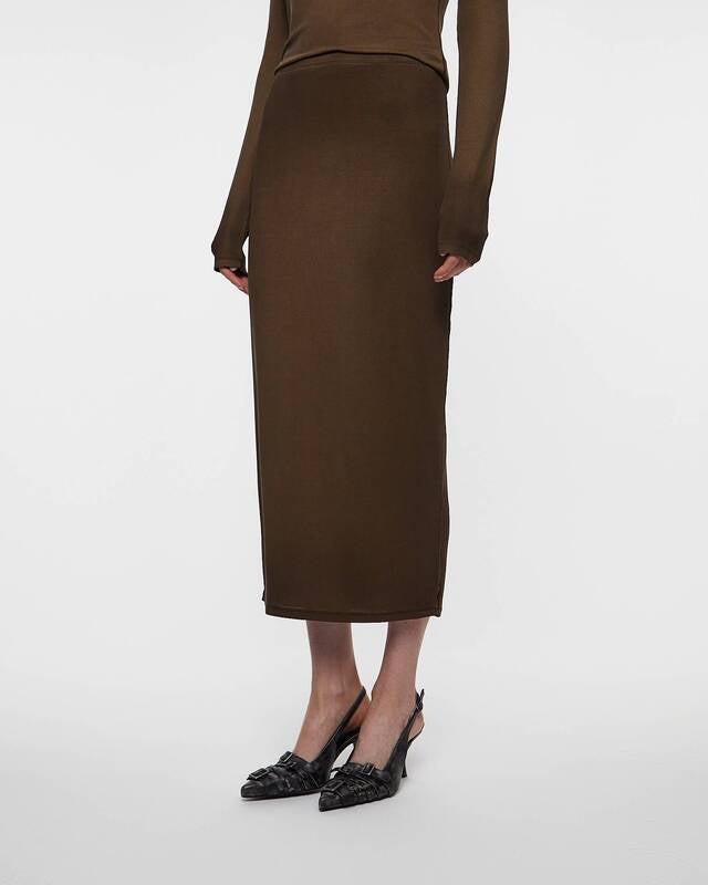Acne Studios Kjol Fitted Ribbed Mud L