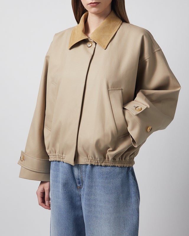 RÓHE Jacket Suede Collar Blouson Sand 34