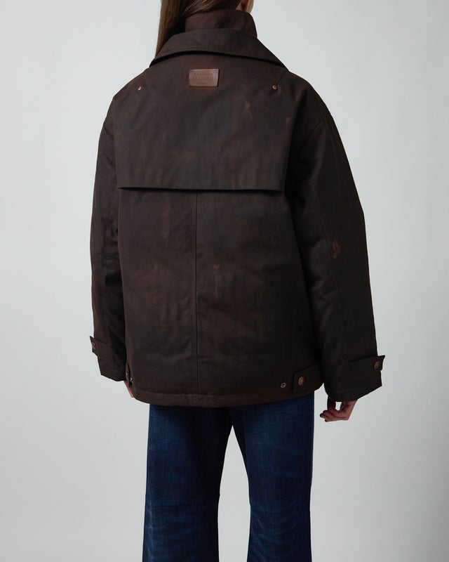 Acne Studios Jacket Waxed Canvas Blouson Dark Brown 40