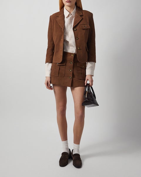 Jacket Suede Fitted Dark green 2