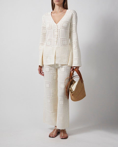 Cardigan Mirella Fitted Crochet Vanilla 2