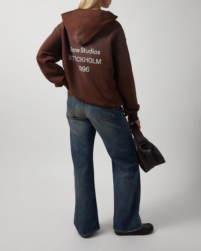 Acne Studios Hoodie Logo Chocolate XS-S