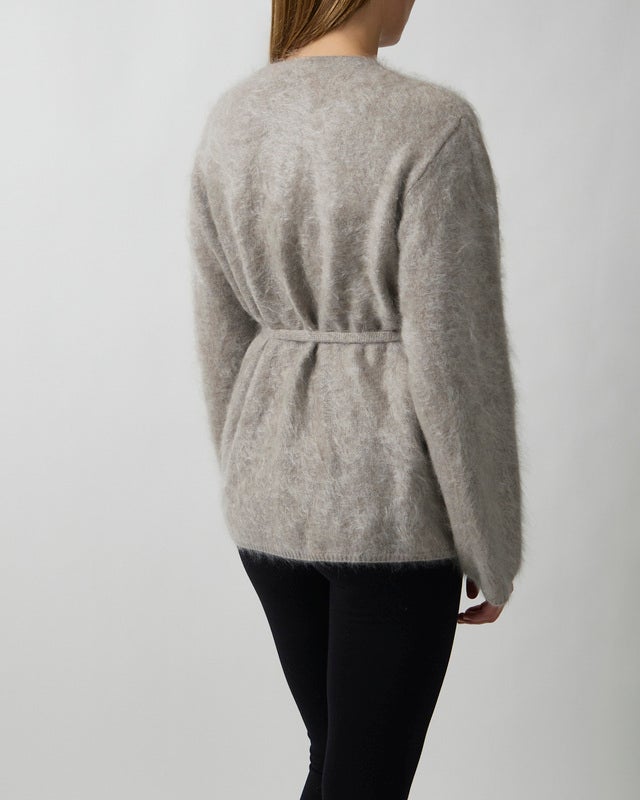 Soft Goat Cardigan Brushed Greige S