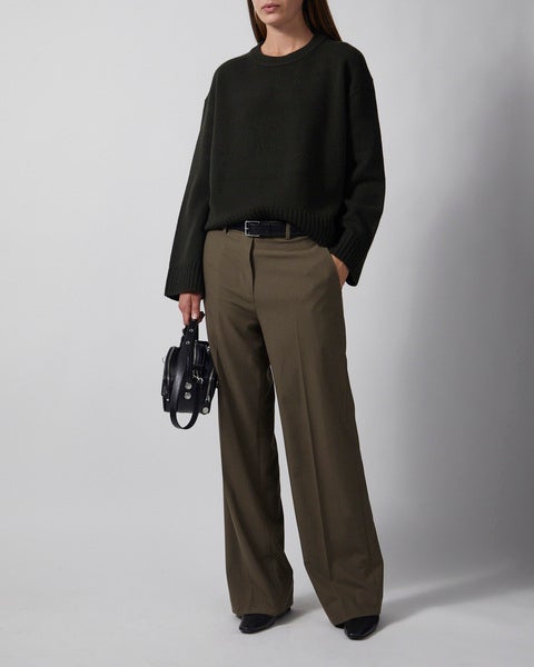 Sweater Cashmere Wool R-neck Dark Green 2