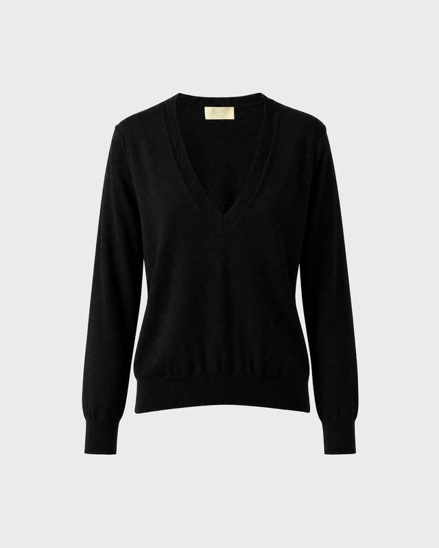 Wakakuu Icons Sweater Angler Merino Wool V-Neck Black XL