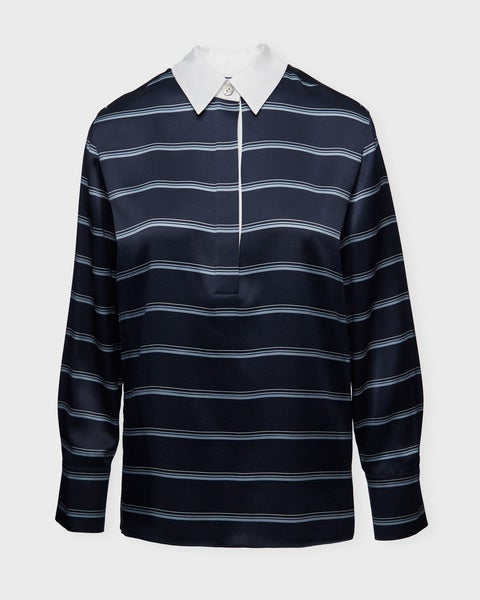 Sweater Rugby Stripe Shirt Slate 1