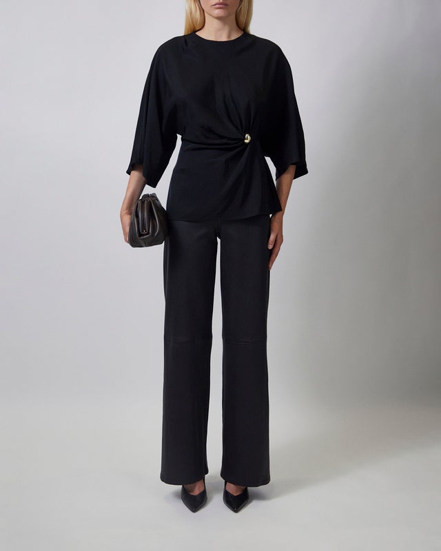 Malina Blouse Zilla Brooch Detailed Black 34