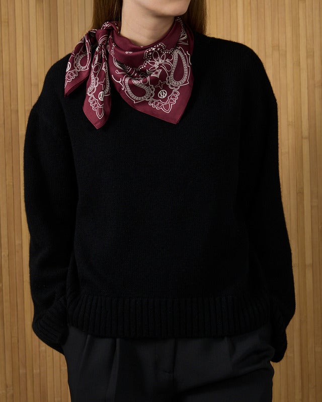 Le Scarf Scarf Paisley Wine Red 65x65 ONESIZE